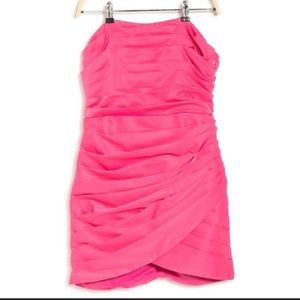 Hot pink do+be strapless mini dress
